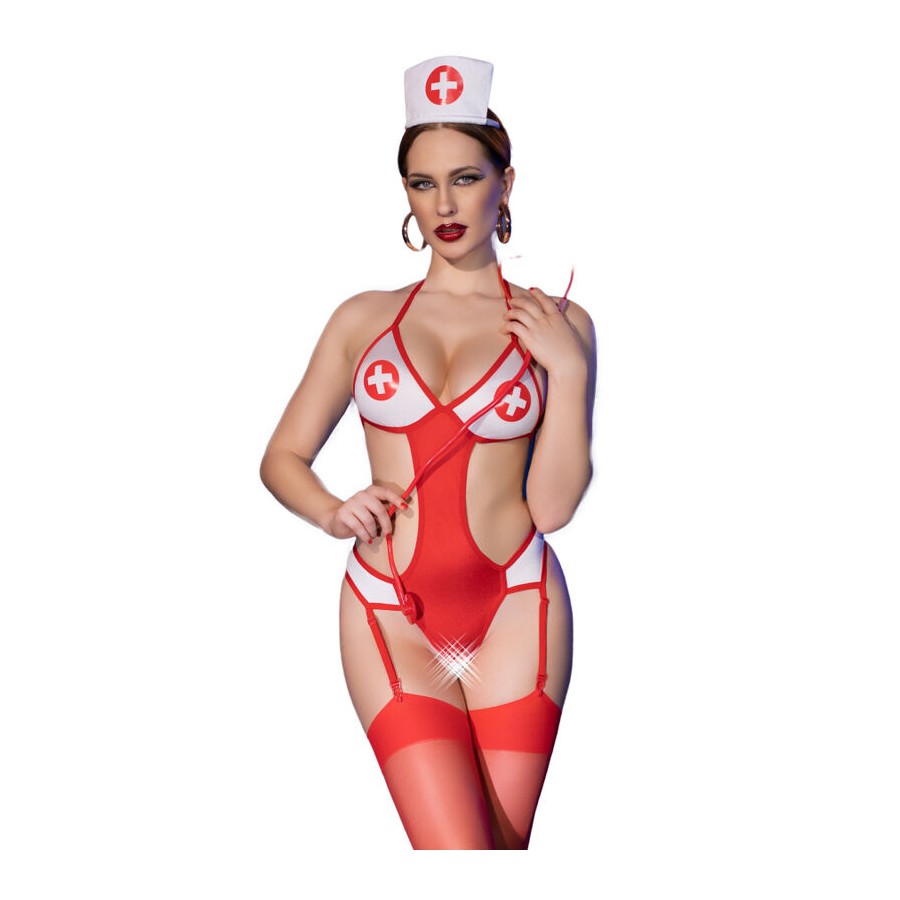 CHILIROSE - CR 4631 SET BODY INFERMIERA SENZA CAVALLO ROSSO L/XL